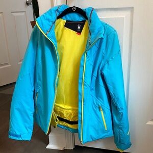 Spyder Vibrant Blue and Yellow Ladies Ski Jacket